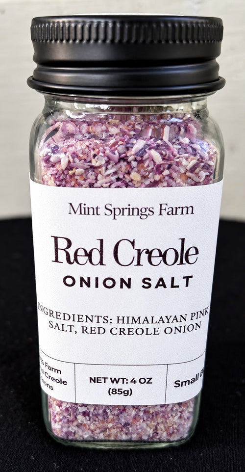 Red Creole Onion Salt - Mint Springs FarmRed Creole Onion SaltRed Creole Onion SaltRed Creole Onion SaltMint Springs Farm Mint Springs Farm